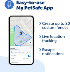 PetSafe Guardian GPS + Tracking Dog Fence Collar Pet Safe GPS Dog Collar Fence System, with App Waterproof Rechargeable Collar, Tracking for Dogs (Blue, Grey)