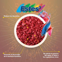 Estes Spectrastone Special Red Aquarium Gravel for Freshwater Aquariums, 5-Pound Bag