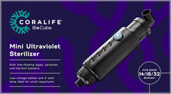 Coralife Aquarium Fish Tank Marine Salt Water Turbo-Twist UV Sterilizer, Mini, For BioCubes