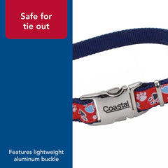 Coastal Pet - Ribbon - Adjustable Dog Collar with Metal Buckle, Red with Paws
