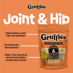 Joint and Hip Support Peanut Butter Dog Treats 170g - All Natural Ingredients, Made in The USA, Supplements for Mobility and Joint Health