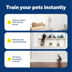 PetSafe SSSCAT Automatic Spray Pet Deterrent - Contactless Behavior Correction - Motion Sensor Air Burst - Odorless - Non-Staining - Versatile Placement Spray