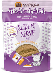 Weruva Wet Cat Food, The Newly Feds with Beef and Salmon Pate, Slide N Serve Pouch (Pack of 12)