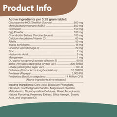 NaturVet Senior Wellness Hip and Joint Plus Omegas Advanced Supplement for Dogs, Chewable Tablets Time Release, Made in The USA, 40 Count