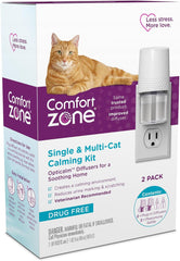 Comfort Zone Single & Multi-Cat Calming Diffuser Kit for a Soothing Home 96ml Pack of 2
