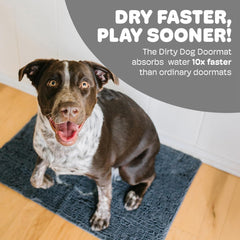Dog Gone Smart Dirty Dog Doormat - Fast Drying Rug with Super Gripper Backing for Clean Floors - Super Absorbent and Machine Washable Mat for Muddy Paws - Black Hue