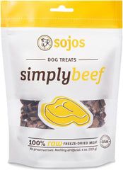 Sojos Natural Pet Food Simply Beef Grain Free Freeze-Dried Raw Dog Treats 4 Ounce