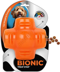 BIONIC Treat Star Dog Toy - High-Visibility Treat Dispenser, Great for Keeping Dogs Busy