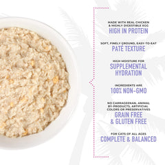 Tiki Cat Luau Pate, Chicken and Egg Recipe in Chicken Broth, Grain-Free Balanced Nutrition Wet Canned Cat Food, for All Life Stages