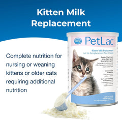 PetLac Powder for Kittens - 10.5 oz - Kitten Milk Replacement Powder for Kittens Newborn to Six Weeks Old - Easy to Digest