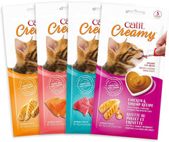 Catit Creamy Lickable Cat Treat – Healthy Variety of Flavors, 50 Pack, Hand-Feed or Serve, Nutrient-Rich Squeeze Tube, 0.5 oz Each
