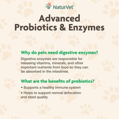 NaturVet Advanced Probiotics & Enzymes Plus Vet Strength PB6 Probiotic Soft Chews for Dogs, 5.9 oz., Count of 70, 70 CT