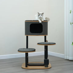 PetPals 37" High Industrial Chic Design & Stylish Modern Cat Tree, Contemporary & Urban Style Cat Tower - Large