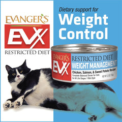 Evanger's EVX Restricted Diet: Weight Management Canned Cat Food - 24, 5.5 oz Cans