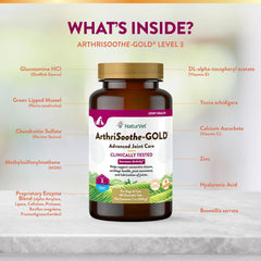 NaturVet ArthriSoothe-Gold Level 3, MSM and Glucosamine for Dogs and Cats, Advanced Joint Care Support Supplement with Chondroitin and Omega 3, Clinically Tested, Chewable Tablets