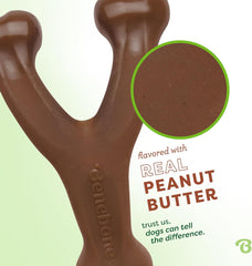 Benebone Wishbone Durable Dog Chew Toy for Aggressive Chewers, Real Peanut, Made in USA, for Any breed