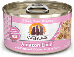 Weruva Classic Cat Food, Amazon Livin' with Chicken Breast & Chicken Liver in Gravy (Pack of 24)