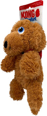 KONG Comfort Pups Low Stuffing Plush Fur and Crinkly Noise with Squeaker (Goldie)