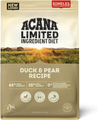 ACANA Singles Limited Ingredient Dry Dog Food, Duck & Pear Recipe, Single Protein Source Dog Food Kibble