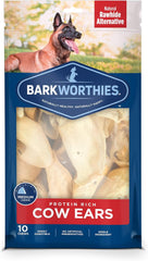 Barkworthies Protein-Rich Cow Ears - All-Natural Rawhide Alternative - Easily digestible Dog Chew - Gourmet, Healthy Dog Treats