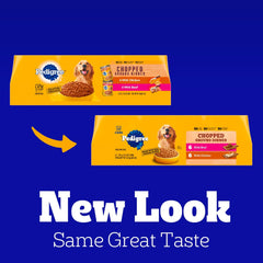 Pedigree Chopped Ground Dinner Wet Dog Food Chicken & Beef Variety Pack, 13.2 oz. Cans (12 Count, Pack of 1)