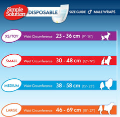 Simple Solution Disposable Dog Diapers Wraps for Male Dogs, True Fit, Absorbent, Leak Proof with Wetness Indicator, Puppy and Doggie Diaper for Peeing, For Small Pets