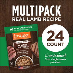 Instinct Healthy Cravings Natural Wet Dog Food Topper, Grain Free Recipe - Real Lamb