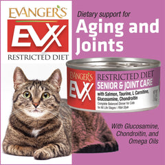 Evanger's EVX Restricted Diet: Senior and Joint Health Canned Cat Food - 24, 5.5 oz Cans