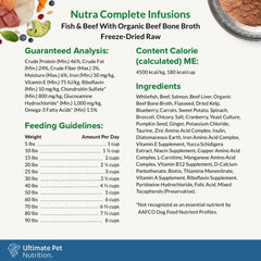 ULTIMATE PET NUTRITION Nutra Complete Bone Broth Infusions, 100% Freeze Dried Raw Veterinarian Formulated Dog Food with Antioxidants Prebiotics and Amino Acids