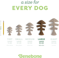Benebone Fishbone Durable Dog Chew Toy for Aggressive Chewers, Real Fish, Made in USA