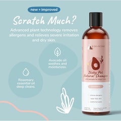 kin+kind Anti-Itch Dog & Cat Shampoo for Itchy Skin and Allergies - Safe, Natural Formula with Olive, Coconut, and Avocado Oil - Made in The USA - Great for Dog Grooming and Cat Supplies