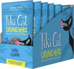 Tiki Cat Crunchers Dry Cat Treats, Tuna Flavor, Low-Calorie Grain-Free Crunchy Snack, For Adult Cats