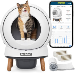 PetSafe ScoopFree SmartSpin Self-Cleaning Cat Litter Box - Advanced Odor Control Technology, App Controlled with Health Monitoring