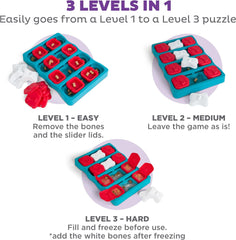 Nina Ottosson Dog Brick Treat Puzzle Enrichment Toy, Level 2 Intermediate Game, Blue