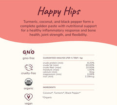 kin+kind Hip+Joint Supplement Dogs & Cats - Organic Healthy Hip+Joint Supplement - Vet Formulated Natural Formula with Organic Turmeric, Black Pepper and Coconut- Large 8oz - Made in USA