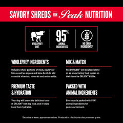 ORIJEN Beef Recipe Stew with Shredded Beef and Eggs Wet Dog Food, Grain Free Dog Food, WholePrey Ingredients, 12.8oz