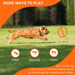 BIONIC Toss-N-Tug Dog Toy - High-Visibility Ultimate Multi-Action Dog Toy