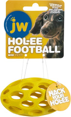 JW Pet Hol-ee Football Dog Toy Puzzle Ball, Natural Rubber