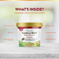 NaturVet Cranberry Relief Plus Echinacea for Cats, 60 ct Soft Chews, Made in The USA with Globally Source Ingredients