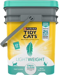 Purina Tidy Cats Low Dust, Clumping Cat Litter Odor Control, LightWeight Free and Clean Unscented, Multi Cat Litter