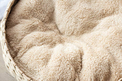 PetPals Hand Made Paper Rope Round Bed for Cat/Dog/Pet Sleep with Pillow, Natural (Round)