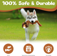 Skinneeez | Stuffless Dog Toy with Squeaker for All Dogs | Tug-of-War Toy for Small and Large Breeds | 14” | Jungle Cat Assorted Design | by Ethical Pet, Model Number: 5569