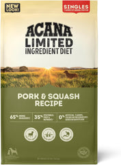 ACANA Singles Limited Ingredient Dry Dog Food, Grain Free, High Protein, Pork & Squash Recipe