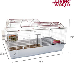 Living World - Deluxe Hybrid Habitat - Rabbit, Guinea Pig, Chinchillas, and Small Animal Cage