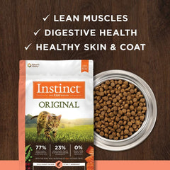 Instinct Original Dry Cat Food, Raw Coated Kibble, High Protein, Grain Free Recipe - Real Salmon