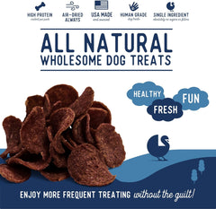 Beg & Barker Turkey Chips for Dogs - Single Ingredient Dog Treats Made for Large & Small Dogs Protein Human Grade Dog Treats Made from Real Meat Turkey, Made in USA