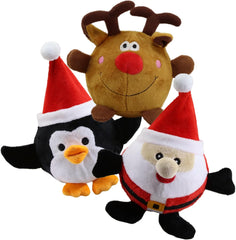 Petsport USA Holiday Plush Squeak Ball Dog Toy Assorted, 1ea/4.5 in