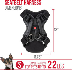 Sherpa Crash-Tested Multipurpose Seatbelt Dog Harness - Black, Small