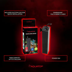 Aquatop Mantis Mini Aquarium Heater – Fully Submersible for Nano Tanks Up to 3 Gallons, Preset 77°F Thermostat, Heat-Resistant Design