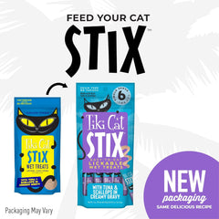 Tiki Cat Stix Mousse Treats, Single Serve Indulgent Lickable Treat or Dry Food Topper, with Tuna and Scallops in Creamy Gravy